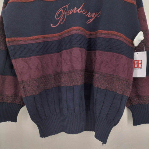 バーバリーズ BURBERRYS 80S 英国製 フロントロゴ ウールニット メンズ 42