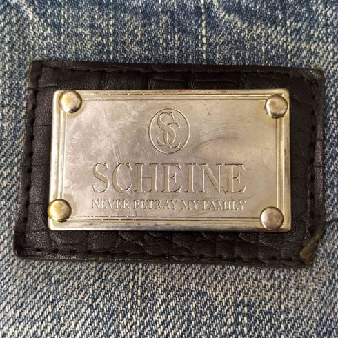 SCHEINE ウオッシ加工 パッチタグ ストレート デニム Y2K メンズ JPN:44