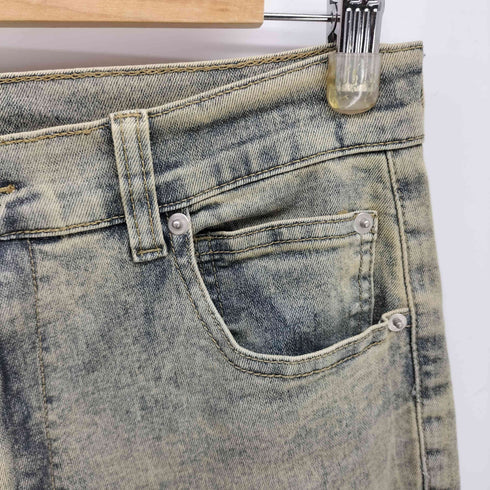 ウオッシ加工 ストレッチ ブーツカット フレア デニム メンズ JPN:S