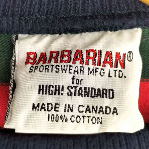 バーバリアン BARBARIAN カナダ製 マルチカラー ボーダー スウェット メンズ JPN:M