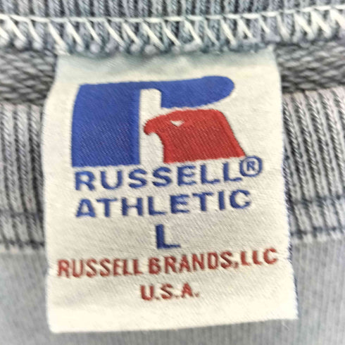 ラッセルアスレチック RUSSELL ATHLETIC 90s USA製 ピグメントダイ ブランク 七分袖 クルーネック スウェット メンズ import:L