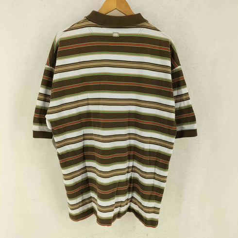 エコーアンリミテッド ECKO UNLTD 90-00S マルチカラー ボーダー コットン ポロシャツ Y2K メンズ XXL