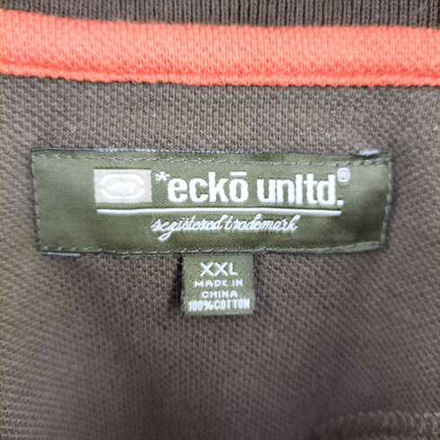 エコーアンリミテッド ECKO UNLTD 90-00S マルチカラー ボーダー コットン ポロシャツ Y2K メンズ XXL