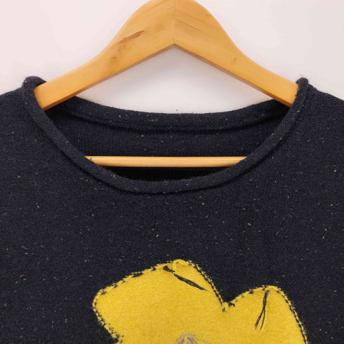 カンファーウッド CAMPHOR WOOD INSIDE OUT FLOWER MOTIF NEP SWEATER インサイド アウト フラワー モチーフ ネップ セーター メンズ import:M