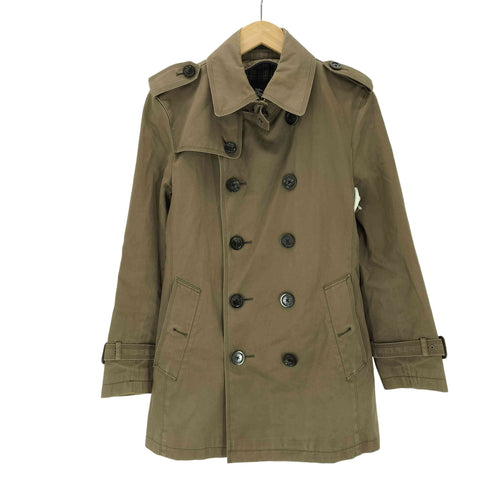 バーバリーブラックレーベル BURBERRY BLACK LABEL 裏地ノバチェック エポレット ガンフラップ付き ダブル バルマカーン ステンカラー コート メンズ