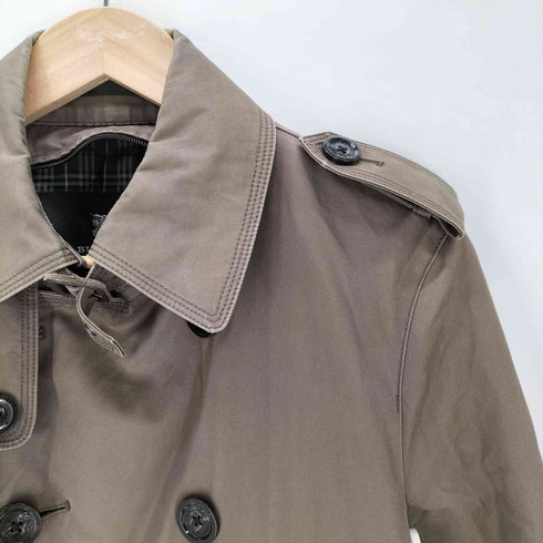 バーバリーブラックレーベル BURBERRY BLACK LABEL 裏地ノバチェック エポレット ガンフラップ付き ダブル バルマカーン ステンカラー コート メンズ