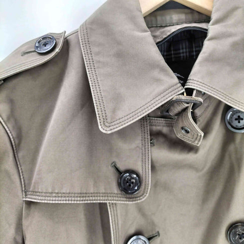 バーバリーブラックレーベル BURBERRY BLACK LABEL 裏地ノバチェック エポレット ガンフラップ付き ダブル バルマカーン ステンカラー コート メンズ