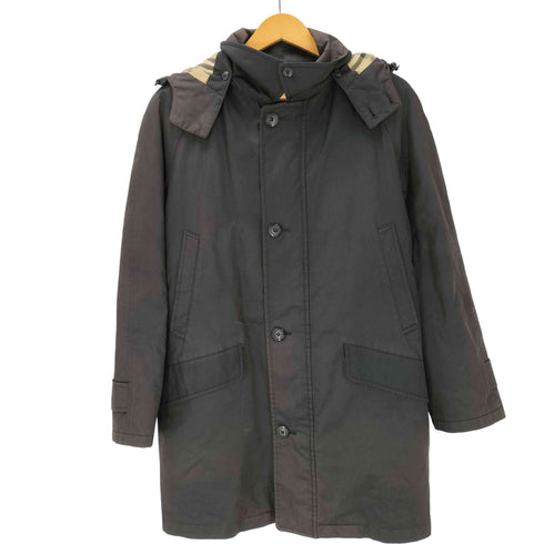 バーバリーロンドン BURBERRY LONDON 裏地ノバチェック ライナー付き フーデット ブラック バルマカーン ステンカラーコート メンズ