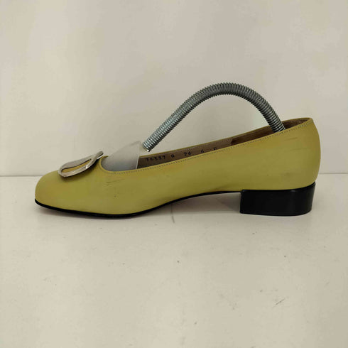 サルヴァトーレフェラガモ Salvatore Ferragamo シルバースクエア バックル ローヒール レディース US:6
