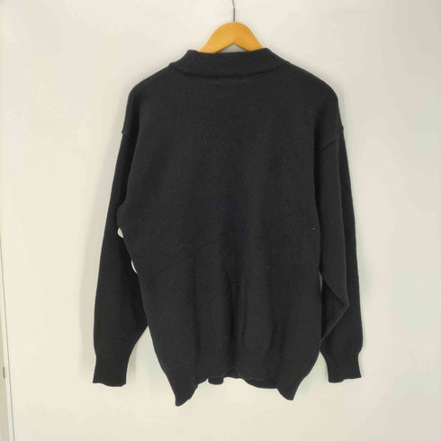 ケンゾーゴルフ KENZO GOLF 80-90S OLD 初期 ケーブル編み パネル スイッチング ローゲージ モヘヤ ブラック ニット セーター メンズ JPN:3