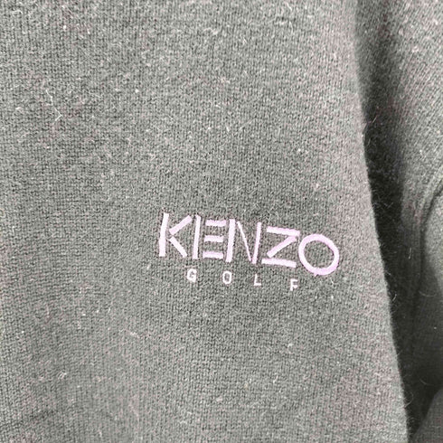 ケンゾーゴルフ KENZO GOLF 80-90S OLD 初期 ケーブル編み パネル スイッチング ローゲージ モヘヤ ブラック ニット セーター メンズ JPN:3