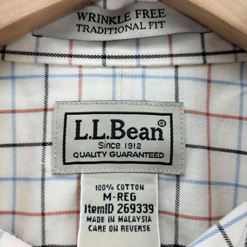 エルエルビーン L.L.Bean WRINKLE FREE TRADITIONAL FIT 半袖 チャックシャツ メンズ M-REG