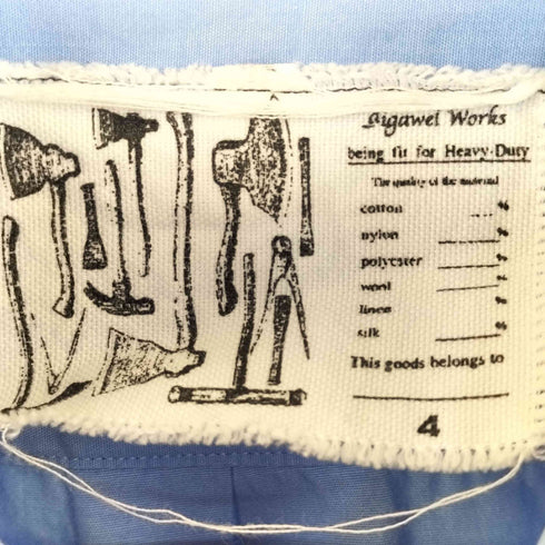 ディガウェル DIGAWEL Works コットン 胸ポケット 長袖 レギュラーカラー ホワイト シャツ メンズ 3