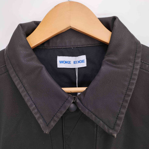 WOKE EDGE Fake Leather Trucker Jacket メンズ JPN:L