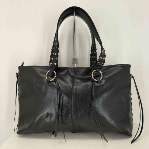 ザラ ZARA フリンジショッパー編み込みショルダートートバッグ レディース