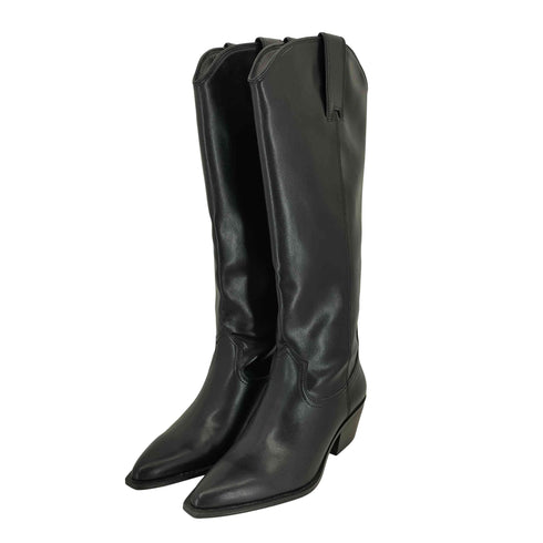 ザラ ZARA COWBOY KNEE-HIGH BOOTS レディース 37
