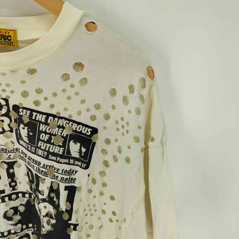 ヒステリックグラマー HYSTERIC GLAMOUR 穴あき オーバーサイズ Tシャツ レディース FREE