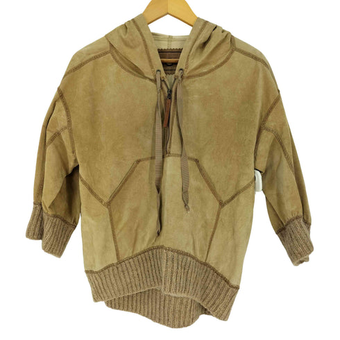 アグ UGG ROZAE NICHOLS スエード リブ切替 ハーフジップ パーカー レディース