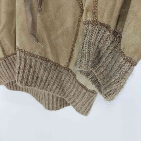 アグ UGG ROZAE NICHOLS スエード リブ切替 ハーフジップ パーカー レディース