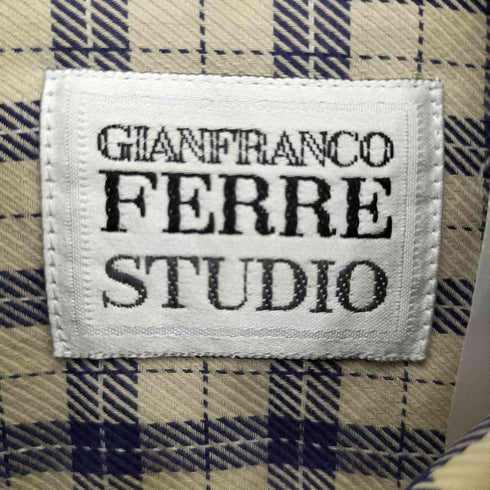 ジャンフランコフェレストゥーディオ GIANFRANCO FERRE STUDIO タータンチェック シングルポケット 長袖 ボタンダウンシャツ メンズ 40