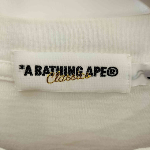 アベイシングエイプ A BATHING APE Classics ロゴ刺繍 ボーダー クルーネック ロングスリーブ Tシャツ メンズ JPN:L