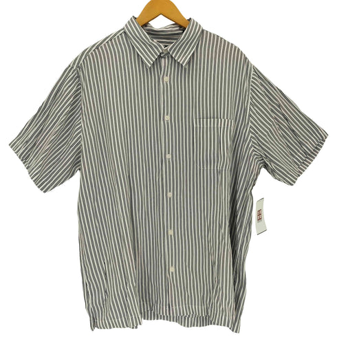 アルファニ ALFANI レーヨンポリ 半袖ストライプシャツ メンズ import:XL