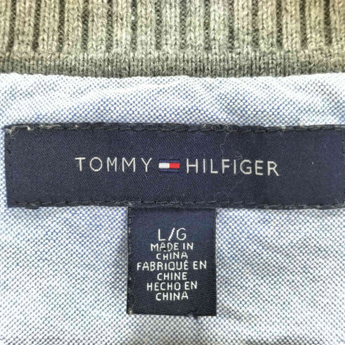 トミーヒルフィガー TOMMY HILFIGER 刺繍ロゴ Vネック ニット メンズ L