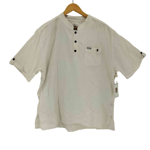 コットンバンドカラープルオーバーシャツ メンズ import:XL