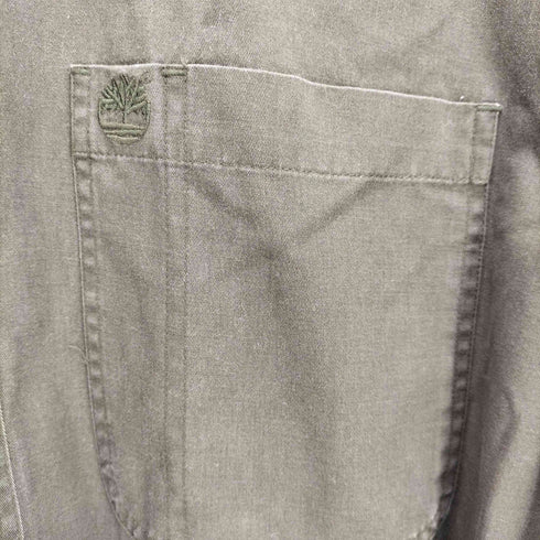 ティンバーランド Timberland 香港製 ロゴ刺繍 B/D L/S シャツ ボタンダウンシャツ メンズ import:M