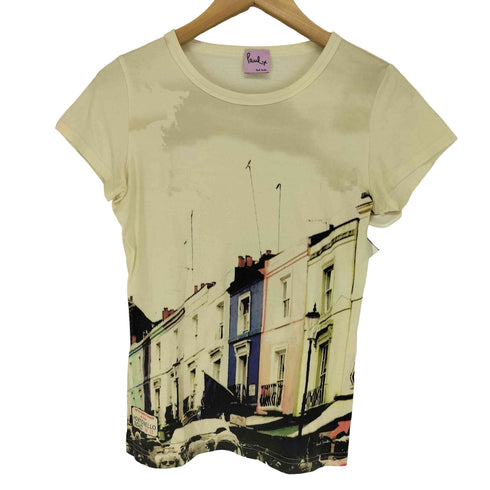 ポールスミスプラス Paul+ Paul Smith グラフィックプリント 半袖 Tシャツ レディース M