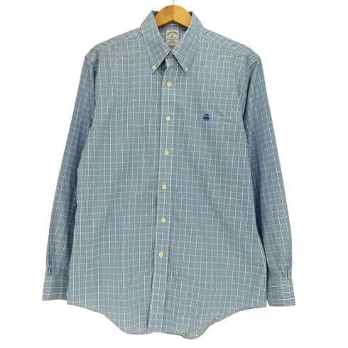 ブルックスブラザーズ 346 BROOKS BROTHERS ロゴ刺繍 ギンガムチェック B/D L/S シャツ ボタンダウンシャツ メンズ import:M