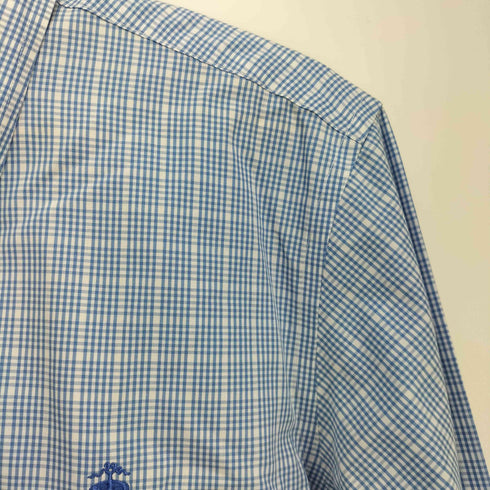 ブルックスブラザーズ 346 BROOKS BROTHERS ロゴ刺繍 ギンガムチェック B/D L/S シャツ ボタンダウンシャツ メンズ import:M