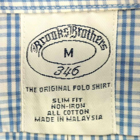 ブルックスブラザーズ 346 BROOKS BROTHERS ロゴ刺繍 ギンガムチェック B/D L/S シャツ ボタンダウンシャツ メンズ import:M
