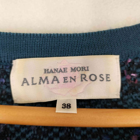 HANAE MORI ALMA EN ROSE ツイードデザイン ニットワンピース レディース JPN:38