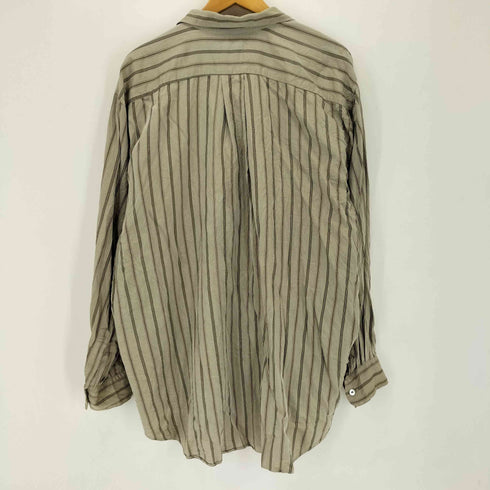 コムデギャルソンオムプリュス COMME des GARCONS HOMME PLUS 80~90s フロント貝ボタン 開襟 ストライプ シルク オープンカラーシャツ メンズ