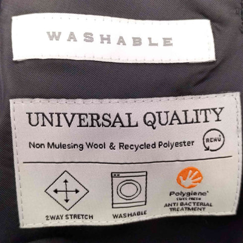 SUIT SQUARE UNIVERSAL QUALITY WASHABLE 2B 背抜き 本切羽 ウール テーラードジャケット メンズ 170cm-4Drop