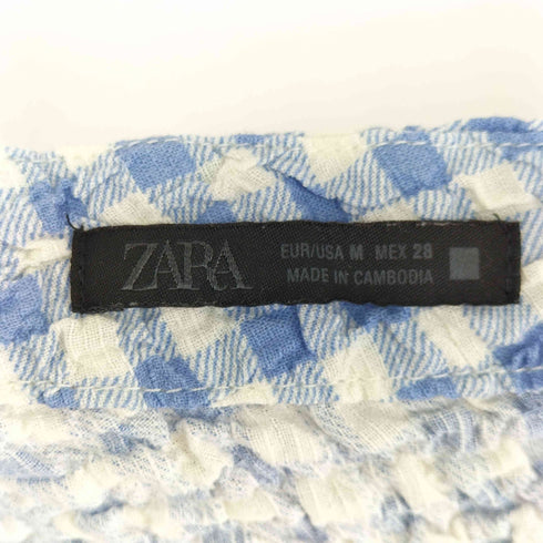 ザラ ZARA ギンガムチェック フロントリボンデザイン ノースリーブトップス レディース JPN:M
