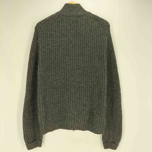 BRENIRE 英国製 スウェード カウレザー 切替 ウールニットジャケット メンズ import:L