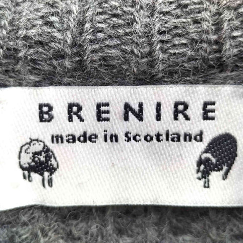 BRENIRE 英国製 スウェード カウレザー 切替 ウールニットジャケット メンズ import:L