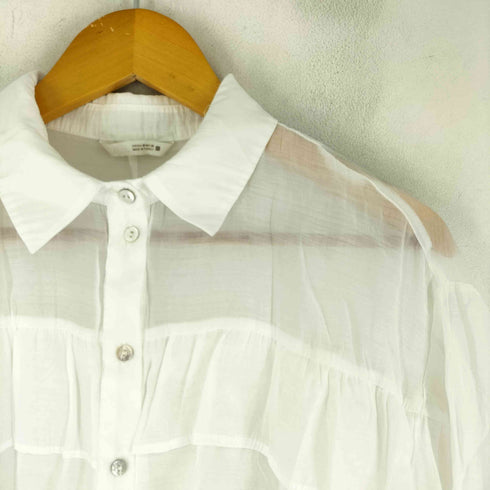ザラ ZARA フリルデザイン シアーシャツブラウス レディース JPN:M