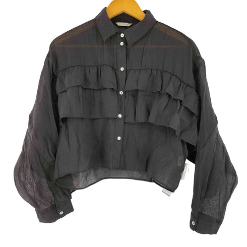 ザラ ZARA フリルデザイン シアーシャツブラウス レディース JPN:M