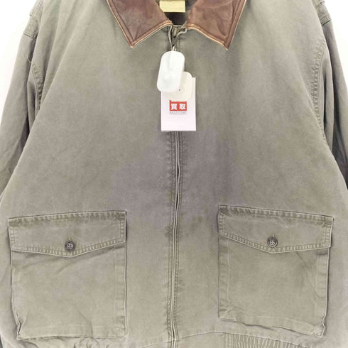 エルエルビーン L.L.Bean 80s 襟レザー A-2 アクションプリーツ スイングトップ メンズ EXTRA LARGE