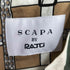スキャパ SCAPA 幾何学模様 リネン混 フロントベルトデザイン ワンピース レディース JPN:38