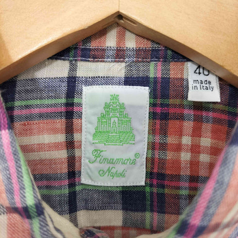 フィナモレ FINAMORE リネン チェック シャツ レディース EUR:40