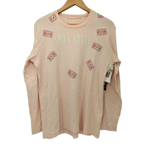 ピンクハウス PINK HOUSE 刺繍 ワッペン ロゴ ロングスリーブ Tシャツ レディース JPN:L