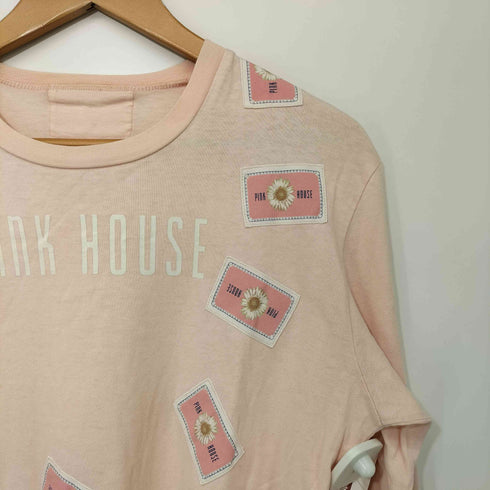 ピンクハウス PINK HOUSE 刺繍 ワッペン ロゴ ロングスリーブ Tシャツ レディース JPN:L