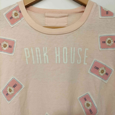 ピンクハウス PINK HOUSE 刺繍 ワッペン ロゴ ロングスリーブ Tシャツ レディース JPN:L