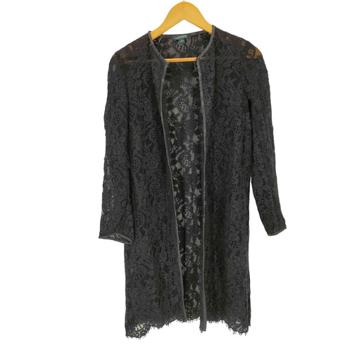 ローレンラルフローレン LAUREN RALPH LAUREN 花柄 総レース ロングカーディガン レディース XS