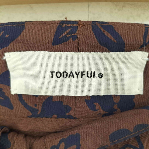 トゥデイフル TODAYFUL Flower Shantung Trousers レーヨン ツータック スラックス レディース 36