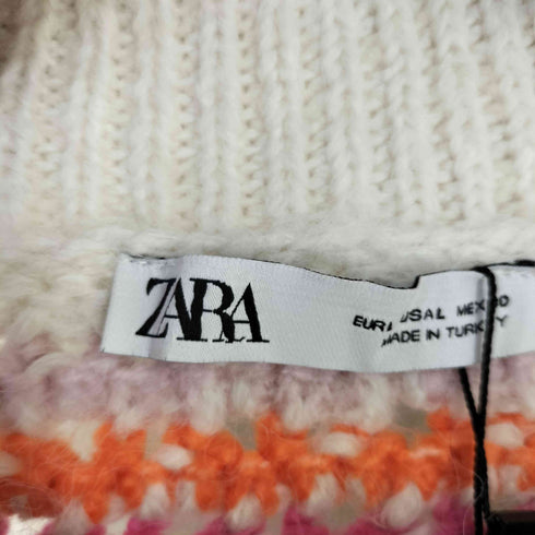 ザラ ZARA 襟付きマルチカラーカーディガン レディース import:L